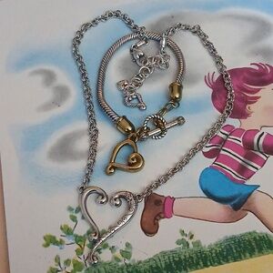 Brighton Swirly Heart Necklace Gift Bracelet Included!